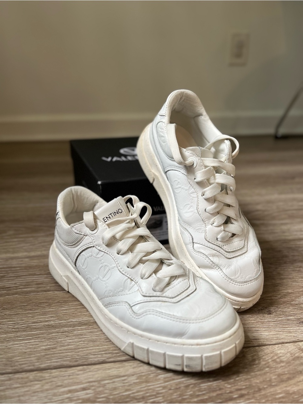 Valentino Off-White Embossed Logo Chunky Sneakers